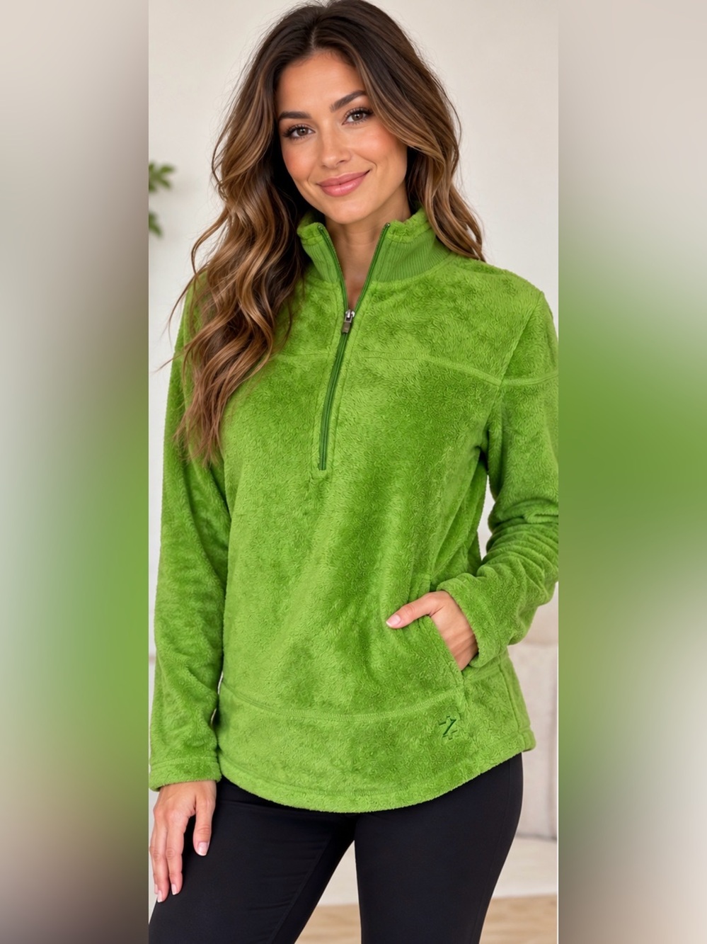 IZOD || Performx Fleece Quarter Zip Pullover Top. Sz. M
